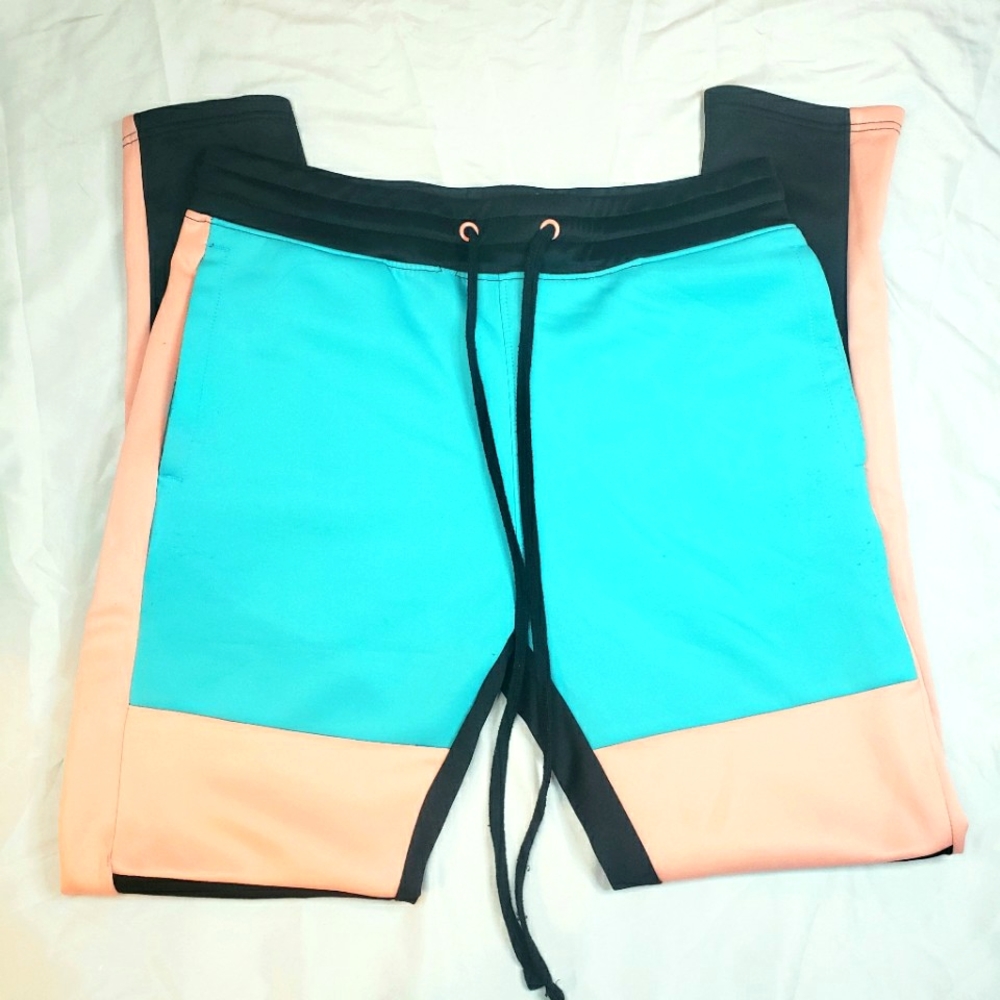 FRBK Mens Color Block, Streatwear Trackpants Size: Large